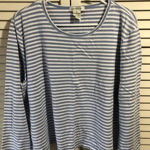 Orvis Blue Striped Top, Size X-Large